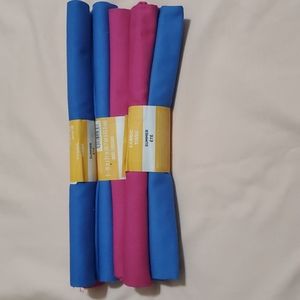 Fabric Pieces. 3 Sets. Blue/Hot Pink